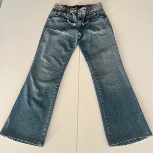 Vigoss Womens Bootcut Jeans 11/12 Zippered Pockets Y2K Western Streetwear Casual